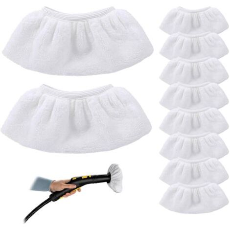 10 Pièces Bonnettes Microfibre Lingettes, Housses De Rechange Pour Nettoyeur Vapeur À Main, Accessoires Compatibles Avec Karcher SC1 SC2 SC3 SC4 SC5 SC7 Nettoyeur Vapeur (1/5)