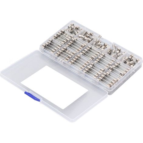 250 fusibles en verre 1A à 20A, 5x20mm et 6x30mm, kit de fusibles rapides, lot de cartouches en verre pour électronique (1/5)