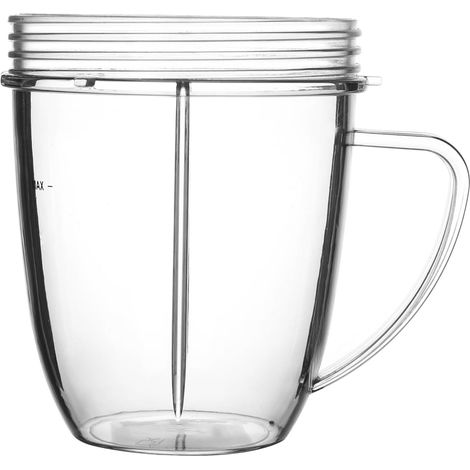 Sollbry Pièces de rechange pour mixeur, tasse haute de 680 ml, compatible avec le mixeur NutriBullet 600 W et 900 W, accessoires pour pièces de presse-agrumes (tasse à poignée NB18OZ)