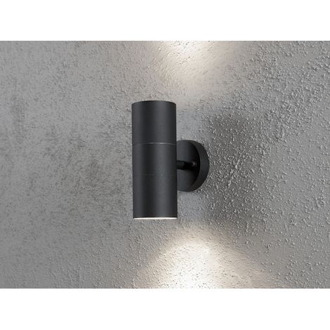 Moderne Up-Down Außenwandleuchte MODENA, Höhe 19,5cm, Aluminium Schwarz (1/5)
