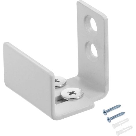 Guide de Sol pour Porte Coulissante de Grange, Fixation Murale, (25mm-37mm) Support en U Flexible et Réglable, Design Plat et Encastré, Blanc (1/5)