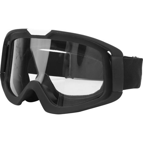 Lunettes de protection coupe-vent avec sangle ajustable pour cyclisme, soudure et alpinisme en extérieur. Monture noire et verres transparents. (1/5)