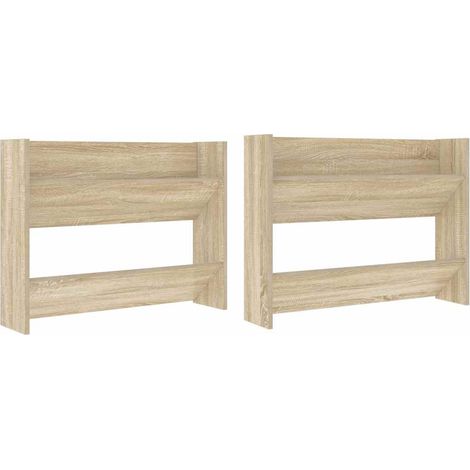 Scarpiere  Mobile per scarpe a Muro 2 pz Rovere Sonoma 80x18x60cm Legno Multistrato (1/5)