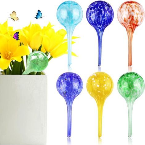 Pieces Plant Watering Globes, Glass Plant Watering Bulbs Self Watering Device, Colorful Automatic Plant Waterer System for Indoor and Outdoor Plants