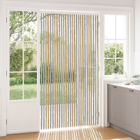vidaXL Tenda per insetti in chenille Grigio e Beige 118 x 220 cm