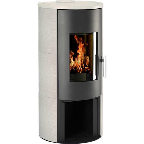 Kaminofen Vitus Keramik weiß geriffelt, Typ 1070