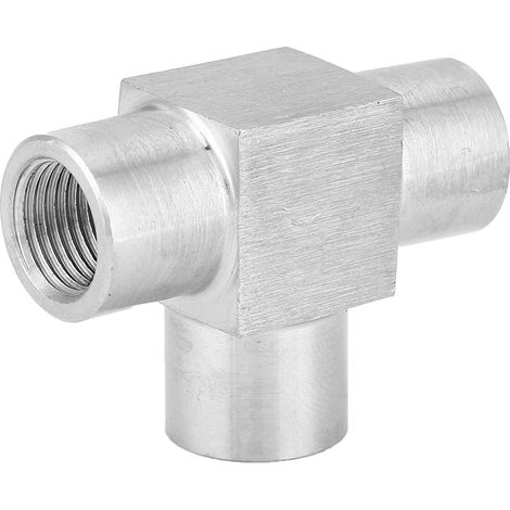 Raccord de tuyauterie à 3 voies, filetage femelle BSPP, acier inoxydable, 3/8 pouce (1/5)