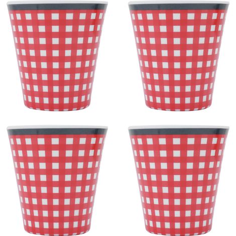 4 Tasses à Boire en Mélamine Imitation Porcelaine pour Maison, Bureau ou École - Lot de 4 (1/5)