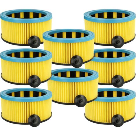 vhbw 8x Faltenfilter Ersatz für Metabo 631753000 für Staubsauger - Patronenfilter, Gelb Schwarz Blau