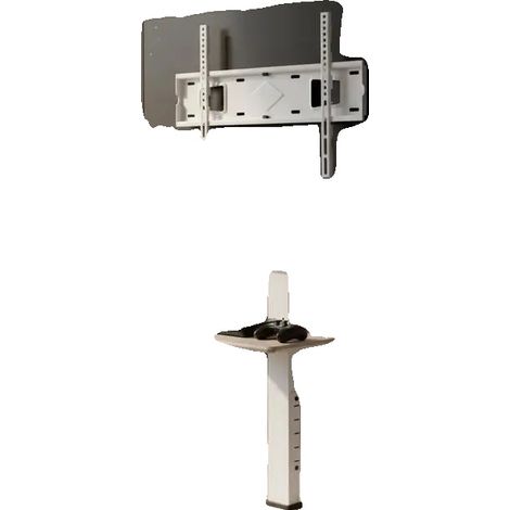 Meuble TV, Hauteur réglable, Angle pivotant, blanc (1/2)