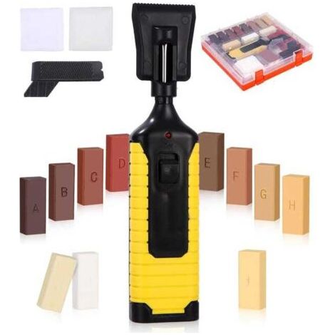 Kit de Réparation Parquet Bois -11 Blocs de Cire de Couleurs Variées - Réparez facilement vos sols stratifiés,laminés ou en bois avec ce kit pratique. (1/5)