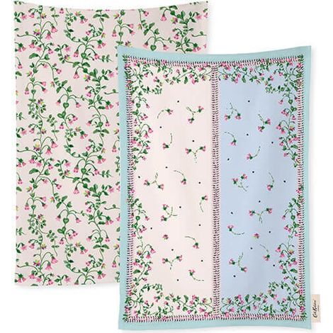 Cath Kidston Twin Flowers Set of 2 Tea Towels (1/2)