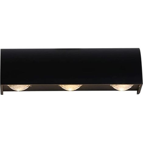 Applique Murale d'extérieur à 3 lumières LED 3 W, Appliques murales en Aluminium moulé sous Pression, étanche IP44, Longue Applique Murale pour Jardin, couloirs, piliers (Noir) (1/5)