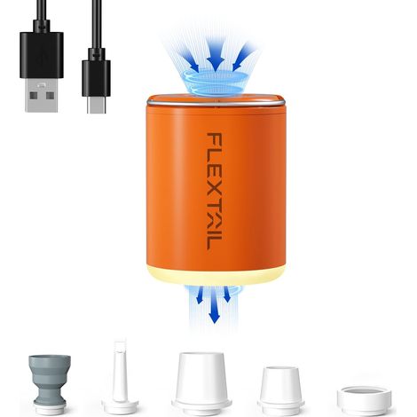 TINY PUMP2 X Pompe à air électrique avec batterie de 1300 mAh, mini pompe portable, compacte, rechargeable par USB, pour matelas gonflable, bouée, sac sous vide pour vêtements (1/5)