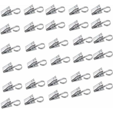Green Mobility-Lot de crochets en acier inoxydable avec clip pour rideau de douche, décoration de la maison, argent. 50 (1/5)