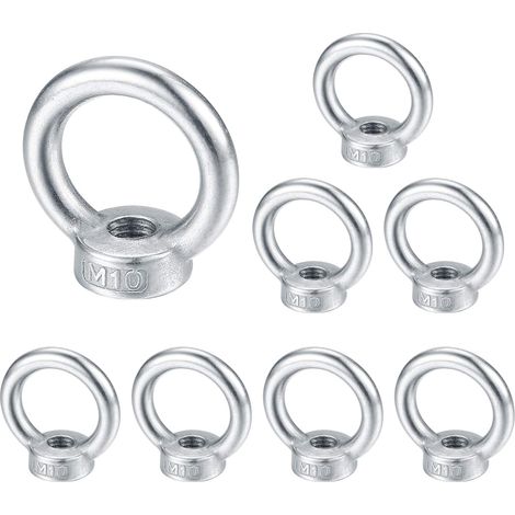 M10 Ringmutter, Hebeösenschraube, Ringmutter aus Edelstahl 304, Ringschraubenmuttern – 8 Stück (1/5)