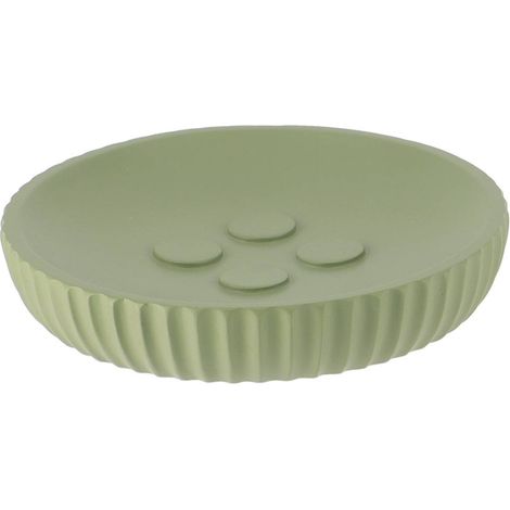 Seifenschale aus polyresin rund gestreift - khaki - Tendance