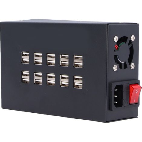 Chargeur USB 20 Ports Station de Charge Bloc Multiprise Protection 220V pour Bureau Maison USB‑20D (1/5)
