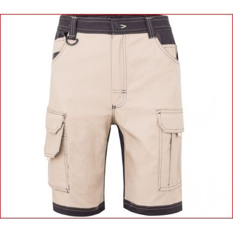 Bermuda de trabajo con bolsillos flotantes en tejido canvas stretch VELILLA Serie 103029S M Beige arena / Negro (1/6)