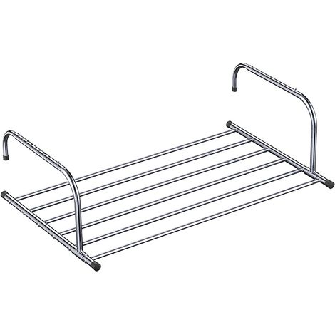 Étendoir mural/radiateur/balcon, pliable, en acier inoxydable, télescopique (longueur : 42-66 cm) (1/5)