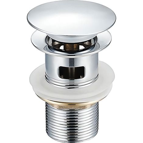 Garniture de vidage pour lavabo avec trop-plein, bonde de vidage, Pop Up Valve,Garniture de vidage universelle pour lavabo et plan de toilette (Argent) (1/5)
