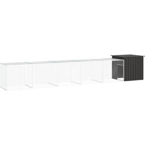Hühnerkäfig Anthrazit 600x91x100 cm Verzinkter Stahl
