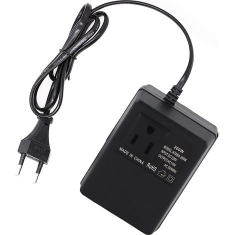 Convertisseur de Tension Compact 220 V à 110 V Adaptateur Secteur de Voyage Facile à Utiliser pour Les Voyageurs Finition Noire Légère (1/5)