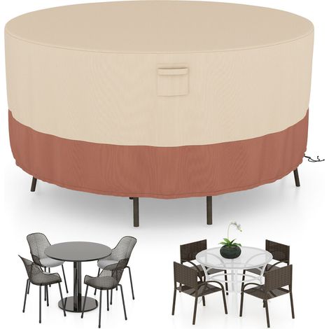 181 CM Round Patio Furniture Cover Outdoor Dining Table Chair Set Cover (1/5)