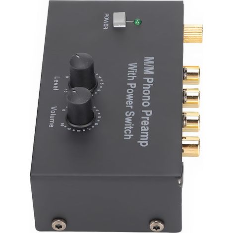 PréAmpli Phono PP500P pour Platine Vinyle, Mini Préamplificateur Phonographe Stéréo Audio électronique à Double Gain, Ampli Casque Métal DC 12V (1/5)