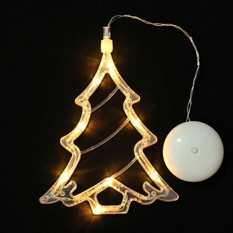 Christmas LED string lights, Christmas bells, suction cup garlands, light decorations for bedroom/window (Christmas tree) (1/5)
