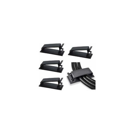 Lot de 50 Clips de Câble Adhésifs pour Organiseur de Fils Electriques pour Câbles Ethernet et Système de Gestion de Câbles pour TV, PC, ordinateur portable, Bureau (1/5)