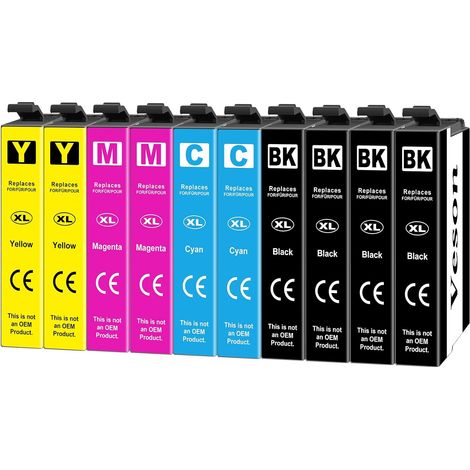 Remplacement pour 405XL Cartouches d'encre, Compatibles avec Epson Workforce Pro WF-3820 WF-3825 WF-4820 WF-4825 WF-4830, Workforce WF-7830 WF-7835 WF-7840 WF-7310,10 Paquets (1/5)