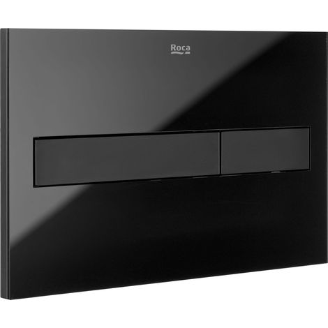 Placa de accionamiento con descarga dual (acabado cristal)  PL10 DUAL - ROCA Color: Negro (1/2)
