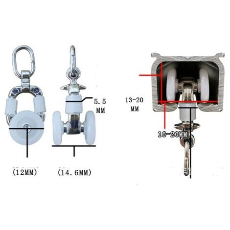 Rouleaux de rail planeur de voie de rideau 20 pièces – Roulettes directionnelles en alliage d'aluminium – Pour meubles de bureau (1/5)