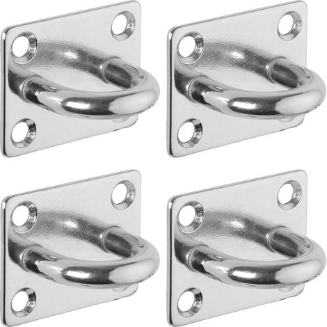 SOTECH Befestigungsöse Zurröse für Sonnensegel, Sandsack, Seilzug 50x 40 mm Ankerplatte aus V2A Edelstahl SS304, 4x