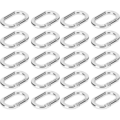 20 Pièces Ovale Ressort Boucle Clip Mousqueton Porte-clés 23mm Alliage Mousquetons Clips Attaches pour Sacs Sacs à Main Porte-clés Sangle (1/5)