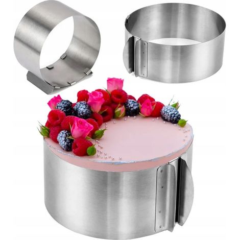 TORTIERA CON BORDO REGOLABILE PER DOLCI ALTEZZA 16-30 CM VASSOIO PER TORTE (1/5)