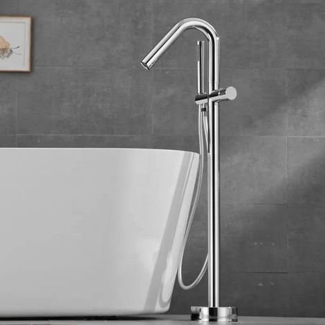 Robinet mitigeur de baignoire sur pied ilot chrome, Cuba (1/5)