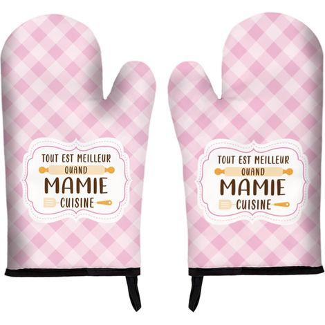 Cadeau Mamie Gant Cuisine Four Cadeaux Grand Mere Cadeaux Anniversaire Mamie Bonne Fete Mamie Cadeau pour Fête des Mamies Fete des Meres Paques Noel Retraite (1/5)