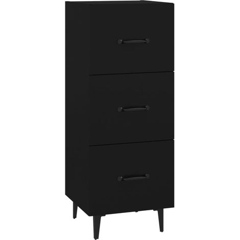 Buffet Meuble de rangement Noir 34,5x34x90 cm Bois d'ingénierie (1/5)
