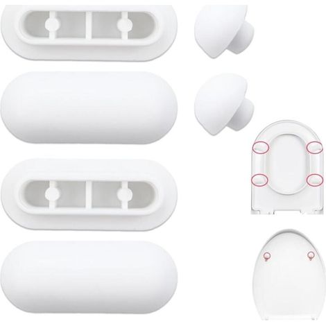 Coussin de siège de toilette, coussinet en caoutchouc absorbant, amortisseur de choc pour siège de toilette, facile à installer. (1/5)
