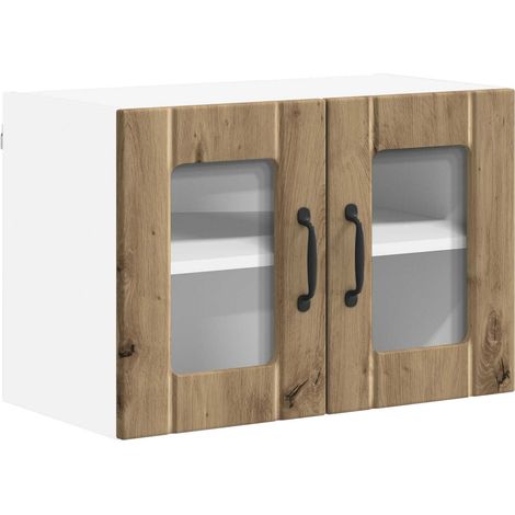 Maison Exclusive - Mobile in vetro da parete LUCCA Rovere Artigianale