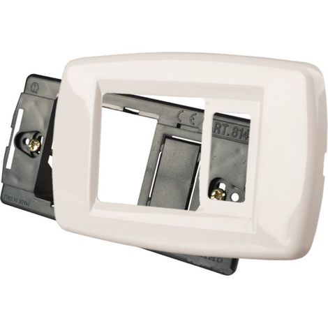 Placca avorio abs 1f 1f shuko con supporto