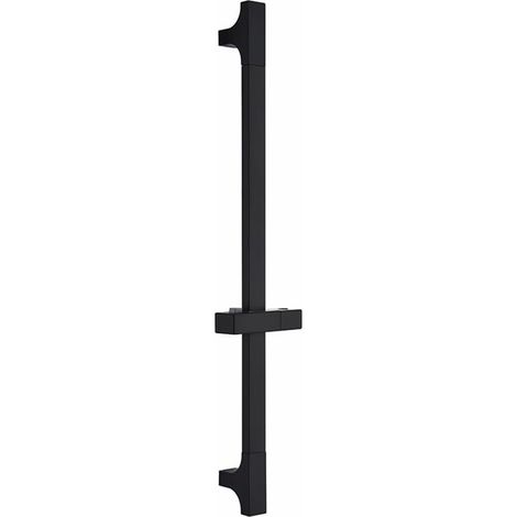 Barre de Douche Surélevée noire, Barre Coulissante en Acier Inoxydable Réglable en Hauteur et en Angle, Barre de Douche Surélevée, Support de Pomme de Douche pour Baignoire et Douche, 660mm au Total. (1/5)
