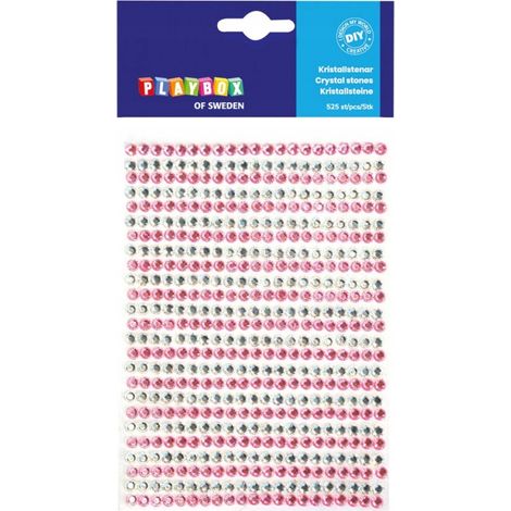 Adesivi in ​​pietra di cristallo ROSA ARGENTO 525 x 5 mm (1/5)