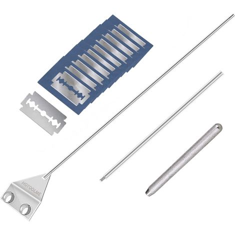 1 Grattoir Acier Inoxydable, Poignée Extensible 65cm, Nettoyage Algues, Surface Verre, Aquarium Eau Douce Salée