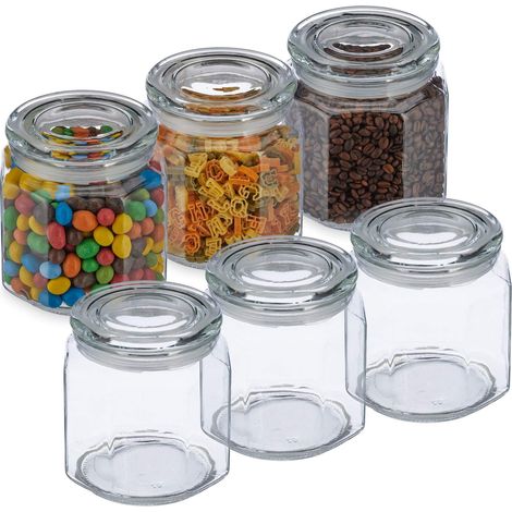 Set mit 6 vorratsglasern mit deckel 1300 ml 883