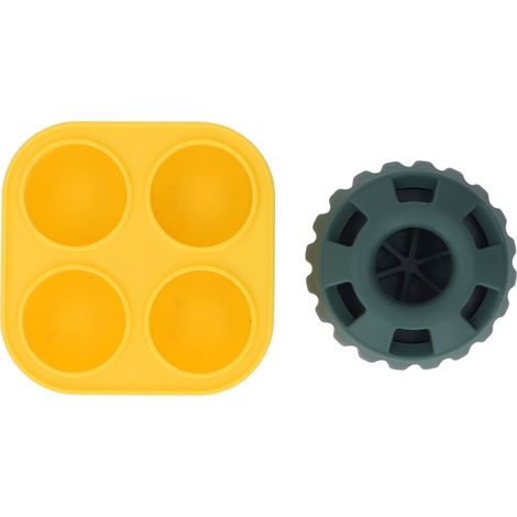 2er-Pack Welpen-Leckerli-Formen, waschbar, aus Gummi, sicher, langlebig, wiederverwendbar, befüllbar, für kleine Hunde, gelb, quadratisch, grün, rund (1/5)