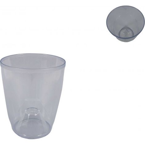 VASO PLASTICA TRASPARENTE DIAMETRO 12.5 X H 15.5 CM