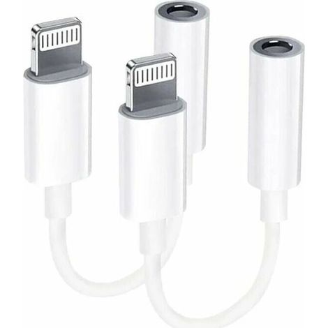 【Confezione da 2】Adattatore da Lightning a jack da 3,5 mm, adattatore per cuffie certificato MFi per iPhone, splitter per cavo audio AUX, compatibile con iPhone 13/12/11/XS/XS Max/XR e tutti i sistemi (1/4)